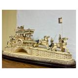 Great Looking LARGE Oriental Carved Bone etc Elaborate Carriage on Bridge Scene