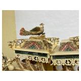 Great Looking LARGE Oriental Carved Bone etc Elaborate Carriage on Bridge Scene