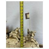 Great Looking LARGE Oriental Carved Bone etc Elaborate Carriage on Bridge Scene