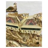 Great Looking LARGE Oriental Carved Bone etc Elaborate Carriage on Bridge Scene