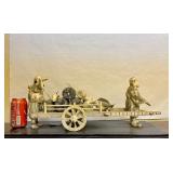 Excellent Vintage Oriental Carved Bone Fish Cart Display Statue