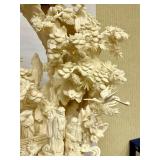 Large & Wonderfully Carved Chinese Highly Detailed Bone Sculpture w/Many Figures