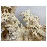 Large & Wonderfully Carved Chinese Highly Detailed Bone Sculpture w/Many Figures