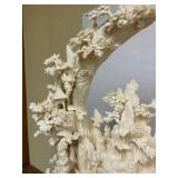 Large & Wonderfully Carved Chinese Highly Detailed Bone Sculpture w/Many Figures