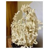 Large & Wonderfully Carved Chinese Highly Detailed Bone Sculpture w/Many Figures