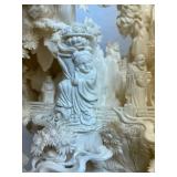 Large & Wonderfully Carved Chinese Highly Detailed Bone Sculpture w/Many Figures