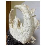 Large & Wonderfully Carved Chinese Highly Detailed Bone Sculpture w/Many Figures
