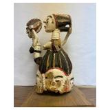 Unusual Old Dual Figure Temne Helmet Mask