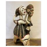 Unusual Old Dual Figure Temne Helmet Mask