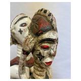 Unusual Old Dual Figure Temne Helmet Mask