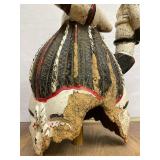 Unusual Old Dual Figure Temne Helmet Mask