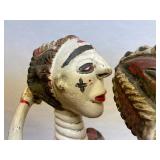 Unusual Old Dual Figure Temne Helmet Mask