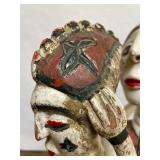 Unusual Old Dual Figure Temne Helmet Mask