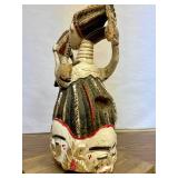 Unusual Old Dual Figure Temne Helmet Mask