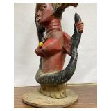 Excellent old Mami Wata Figure w/Serpent - West Africa