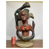 Excellent old Mami Wata Figure w/Serpent - West Africa