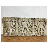Unusual Old Relief Carved Wood Tribal Storyboard or Stele