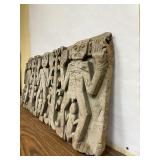 Unusual Old Relief Carved Wood Tribal Storyboard or Stele