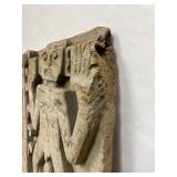 Unusual Old Relief Carved Wood Tribal Storyboard or Stele