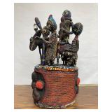 Large & Impressive Old Yoruba Beaded Figural Headdress #1