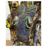 Large & Impressive Old Yoruba Beaded Figural Headdress #1