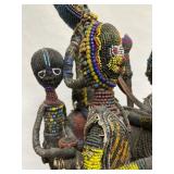Large & Impressive Old Yoruba Beaded Figural Headdress #1