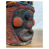 Large & Impressive Old Yoruba Beaded Figural Headdress #1
