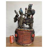 Large & Impressive Old Yoruba Beaded Figural Headdress #1
