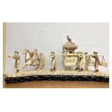 Vintage Highly Detailed Oriental Royal Processional Scene Statue