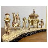Vintage Highly Detailed Oriental Royal Processional Scene Statue