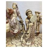 Vintage Highly Detailed Oriental Royal Processional Scene Statue