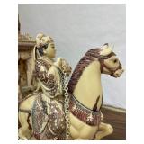 Vintage Highly Detailed Oriental Royal Processional Scene Statue