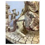 Vintage Highly Detailed Oriental Royal Processional Scene Statue