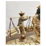 Vintage Highly Detailed Oriental Royal Processional Scene Statue