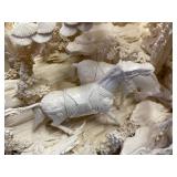 Large & Fantastic Carved Bone Highly Detailed Chinese Sculpture w/Horses