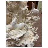 Large & Fantastic Carved Bone Highly Detailed Chinese Sculpture w/Horses