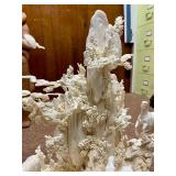 Large & Fantastic Carved Bone Highly Detailed Chinese Sculpture w/Horses