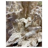 Large & Fantastic Carved Bone Highly Detailed Chinese Sculpture w/Horses