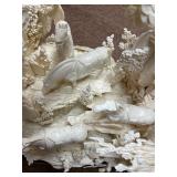 Large & Fantastic Carved Bone Highly Detailed Chinese Sculpture w/Horses