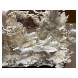 Large & Fantastic Carved Bone Highly Detailed Chinese Sculpture w/Horses
