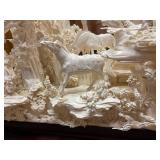 Large & Fantastic Carved Bone Highly Detailed Chinese Sculpture w/Horses