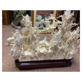Large & Fantastic Carved Bone Highly Detailed Chinese Sculpture w/Horses