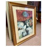 Framed Signed Original Mid Century Painting on Board by Simon Alvar - Woman w/Bird
