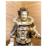 Highly Detailed Vintage Carved Bone Chinese Warrior Figure