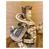 Highly Detailed Vintage Carved Bone Chinese Warrior Figure