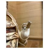 Highly Detailed Vintage Carved Bone Chinese Warrior Figure