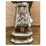 Highly Detailed Vintage Carved Bone Chinese Warrior Figure