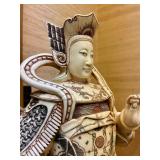 Highly Detailed Vintage Carved Bone Chinese Warrior Figure
