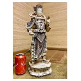 Highly Detailed Vintage Carved Bone Chinese Warrior Figure