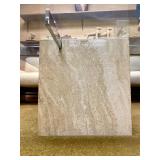 Vintage Designer Glass & Chrome Travertine Coffee Table by Artedi